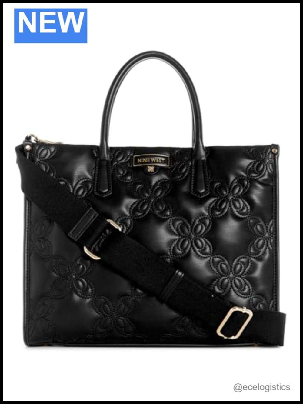 Nine West Cosette Jet Set Tote - Polyurethane Hobo Bag with Adjustable Strap